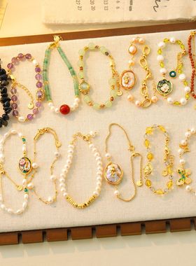 XKDDCT国潮新中式玛瑙绿松手链中