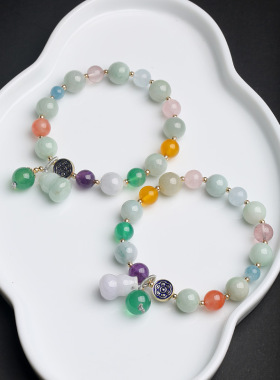 XKDDCT复古翡翠葫芦手串玉髓水晶