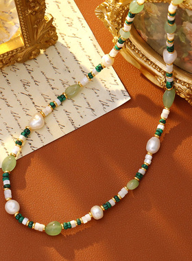 XKDDCT新中式天然石项链女百搭高