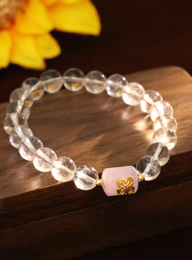 XKDDCT天然爆发拉丝白水晶手链新