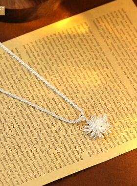 XKDDCT小众设计感蒲公英吊坠项链