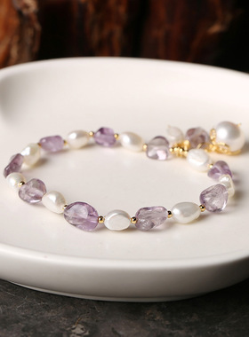 XKDDCT原创天然淡水珍珠随形紫水