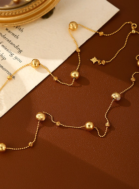 XKDDCT真金电镀串珠项链轻奢设计
