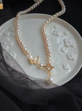 XKDDCT淡水珍珠贝母蝴蝶甜美百搭