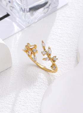 XKDDCT新款高端镶锆石树枝叶小