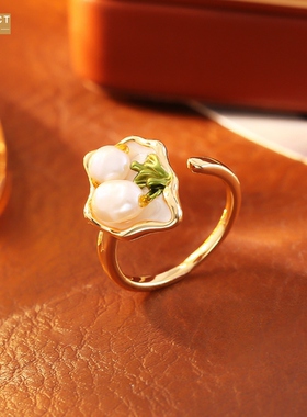 XKDDCT新款淡水珍珠中古风戒指莫