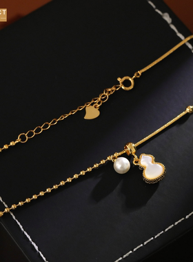 XKDDCT秋冬百搭毛衣链平安珠光珐