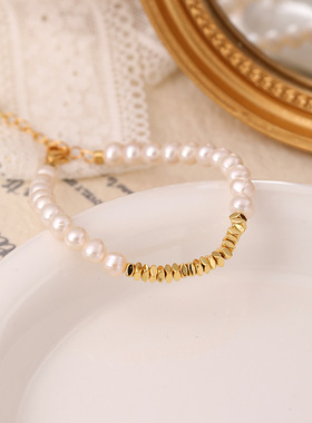 XKDDCT淡水珍珠碎银子百搭手链显