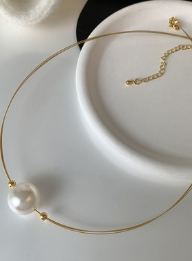 XKDDCT一颗大贝珠项链多圈叠戴锁