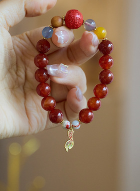 XKDDCT寺庙同款天然龙纹玛瑙手链