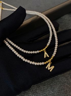 XKDDCT3mm施家仿珍珠字母项链女