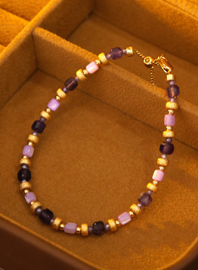 XKDDCT时尚彩色天然石穿珠手链波