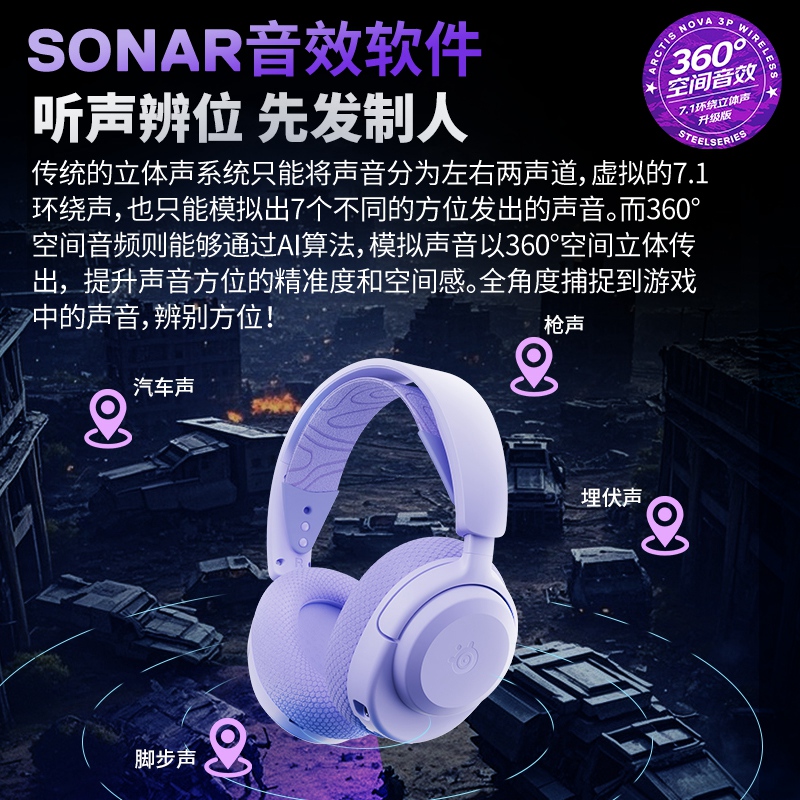 SteelSeries Nova3 Wireless Headphones