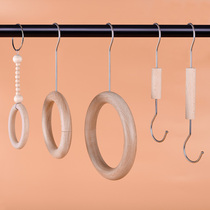 Clothing Store Beech Wood Ring Hooks S Hook Hanger Hanger Hanging Clothes Hook Display Props Show Solid Wood Hung Version Clothing Scarves