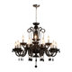 French living room chandelier, retro crystal lamp, black medieval main lamp, high-end designer master bedroom lamps, atmospheric