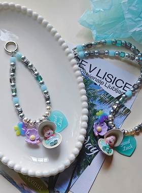 JMH小吴同学 限定东迪爱丽丝梦游仙境牡蛎宝宝水晶串珠项链手机链