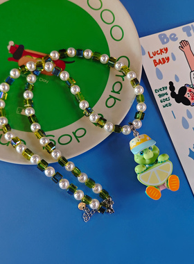 JMH小吴同学 原创正版迪士尼Olu奥乐米拉施华洛珍珠高级水晶项链