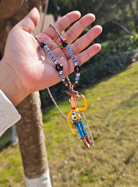 JMH小吴同学 原创小众设计玩具总动员胡迪复古文艺长款项链毛衣链