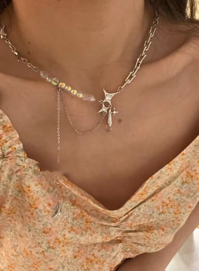 千禧年辣妹项链女 ins小众设计甜酷芒星吊坠锁骨链简约高级感链子