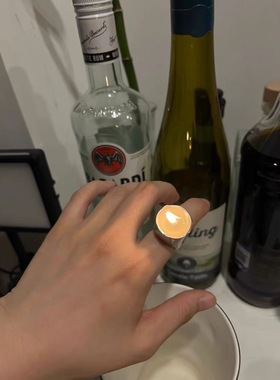 男女金属小众设计蜡烛镜面戒指