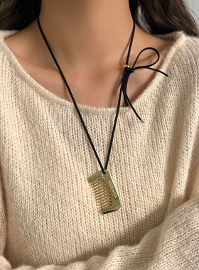 小版卫衣长款复古银色吊坠