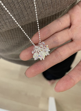 东大门欧尼同款水晶葡萄串项链小清新百搭风锁骨链可调节配饰