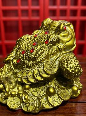 纯黄铜金蟾客厅店铺门面前台摆件