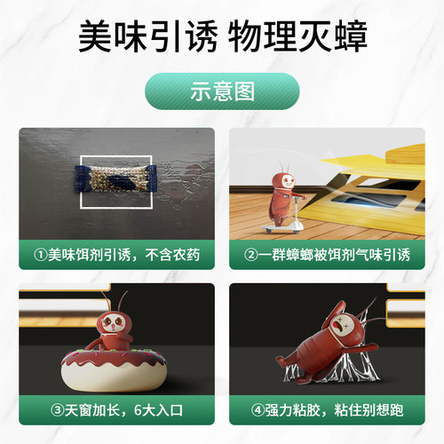 黑旋风蟑螂屋蟑螂贴强力粘家用灭蟑螂药全窝端蟑螂粘板捕捉无农药 - 图0