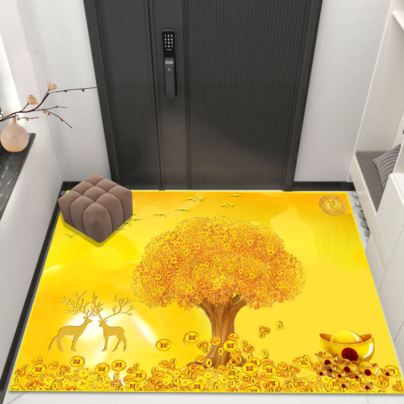 横版金黄发财树财源滚滚进门入户金色地垫黄色门口地毯金钱树脚垫,淘宝优惠券,粉丝福利购,淘宝优惠卷