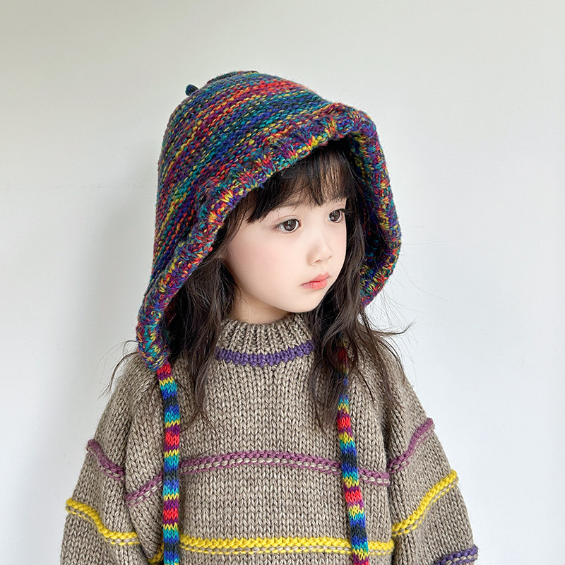 儿童帽子冬季宝宝毛线帽女孩护耳帽女童外出加厚保暖可爱超萌帽,淘宝优惠券,粉丝福利购,淘宝优惠卷