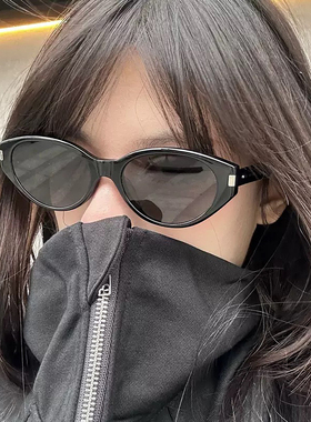 韩版复古猫眼红色时髦高级感太阳眼镜防紫外线凹造型街拍网红墨镜