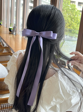 法式丝带蝴蝶结长飘带发夹