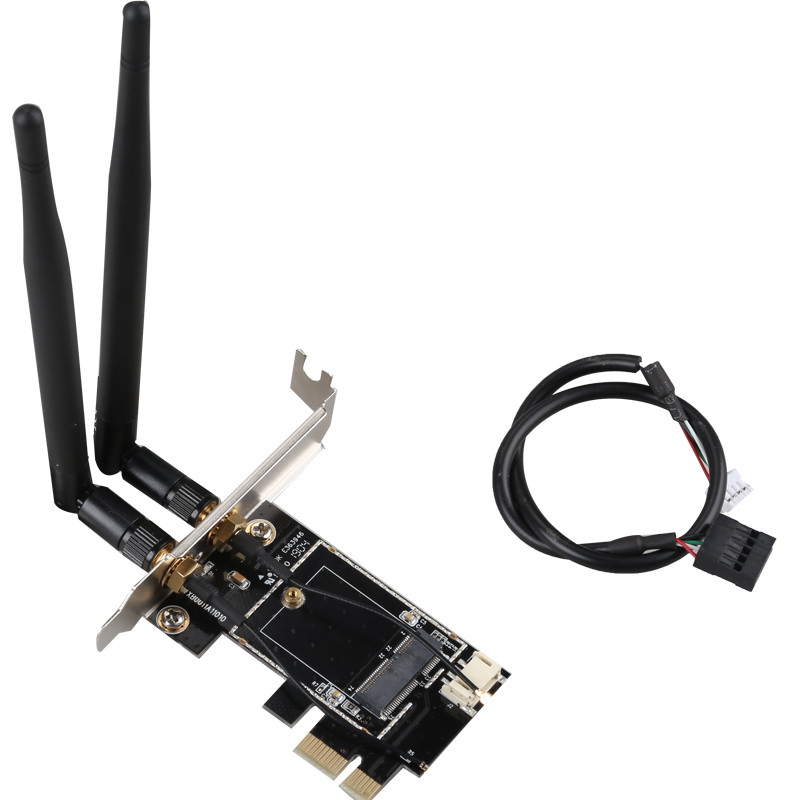 DIEWU迷你MINI PCIE笔记本无线wifi网卡转接卡  pciE-1X转M.2 NGFF-Ekey 支持蓝牙 - 图3