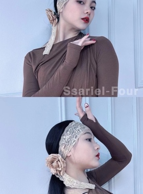 拉丁蕾丝发带专业配饰表演百搭发窟弹力艺考花边头饰发饰百搭显瘦