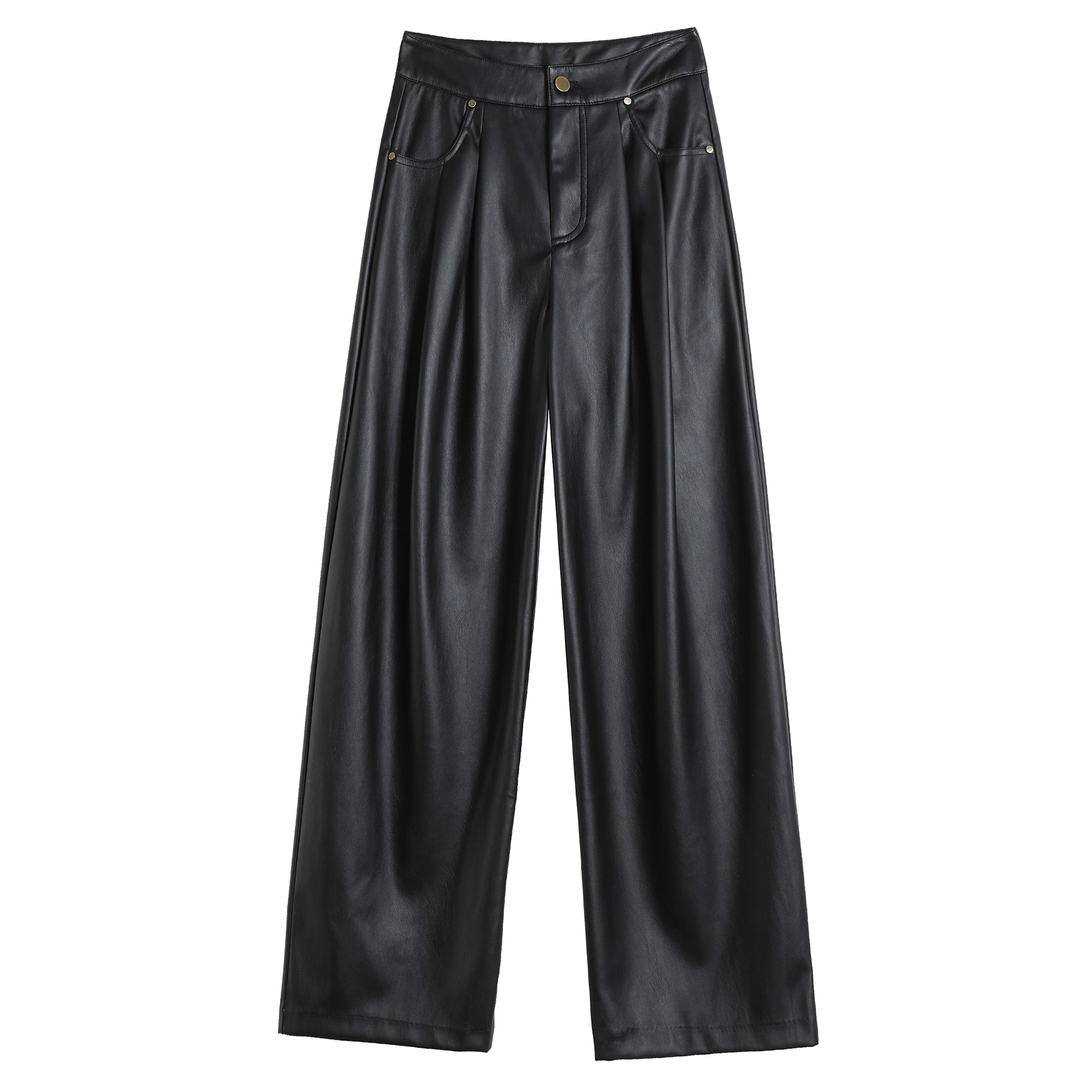 实拍皮裤女2025秋冬新款加绒高腰休闲裤软皮PU皮潮酷阔腿裤子,淘宝优惠券,粉丝福利购,淘宝优惠卷