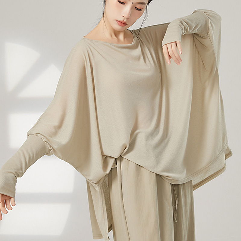 现代舞宽松大码舞蹈服男女同款舞蹈生日常练功服上衣艺考形体罩衫 - 图1