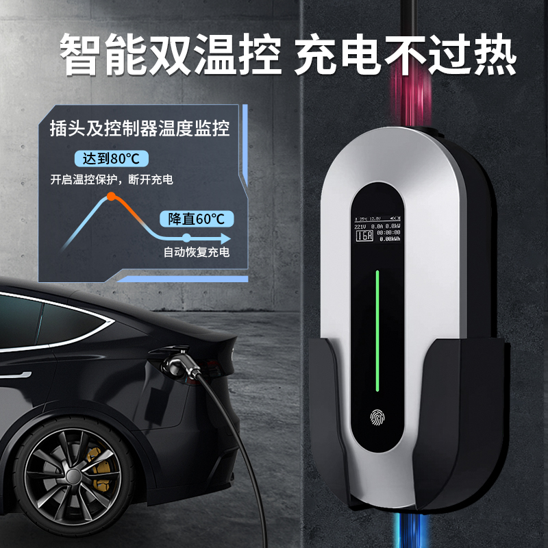 适用特斯拉随车充model3/y新能源电动7KW充电桩家用便携16A充电枪-图1