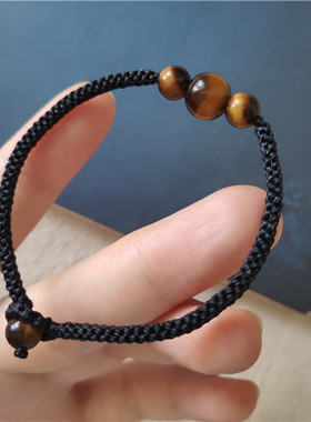 手作风南美蜡线编绳情侣虎眼石