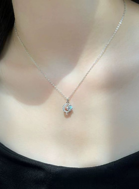 S999足银星月锆石锁骨链女百搭