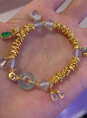 古法鉴刻盘缠手链女复古高级感中国风轻奢葫芦小提溜碎银子手串男