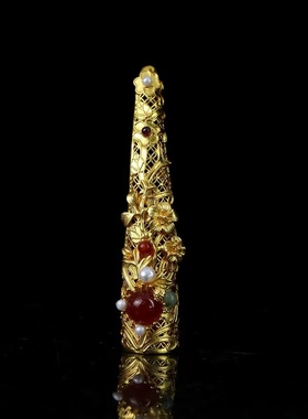 黄铜镀金指甲套护甲宫廷娘娘护甲清朝后宫古风新娘配饰