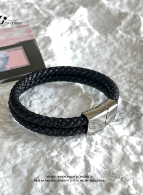 YUSTUDIO男士皮绳磁吸扣头