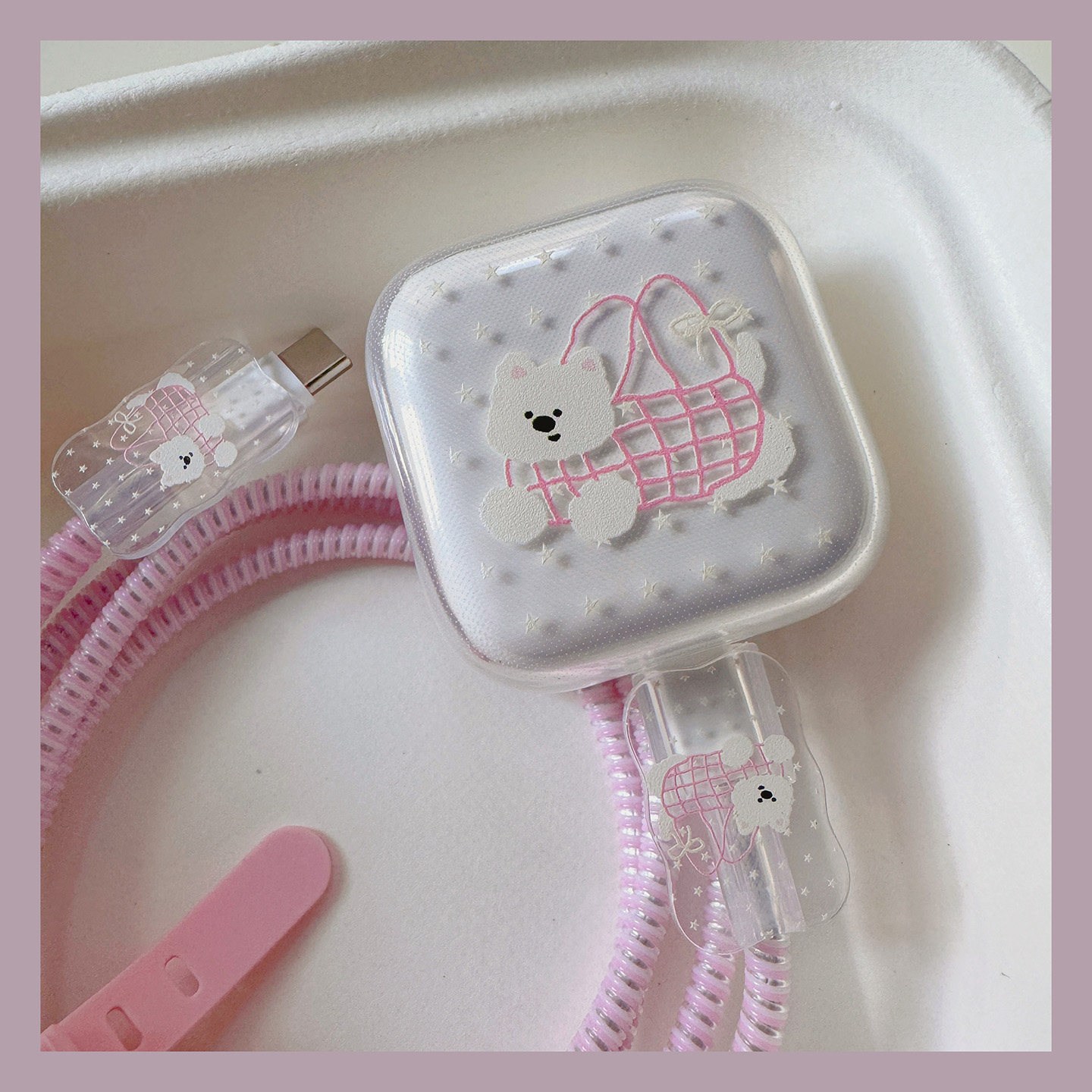 卡通40w充电器保护套适用iPhone17/16数据线保护套缠绕线防折断,淘宝优惠券,粉丝福利购,淘宝优惠卷