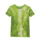 Fashionable gauze tie-dye printed green short-sleeved T-shirt for women