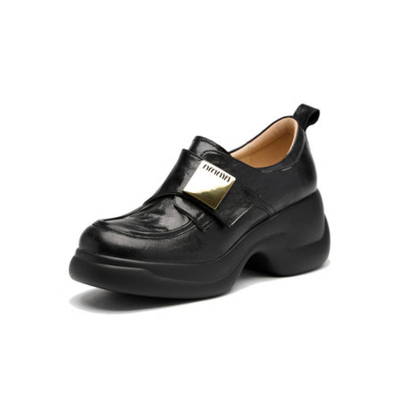 6cm2025新款时尚超舒适轻便百搭里外全皮单鞋松糕厚底高跟乐福鞋,淘宝优惠券,粉丝福利购,淘宝优惠卷