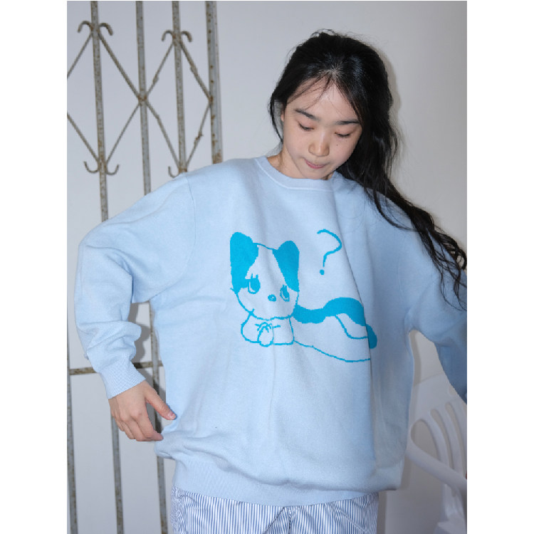 曼斯特物种问号猫毛衣秋季新款可爱针织衫复古学院风宽松情侣男女,淘宝优惠券,粉丝福利购,淘宝优惠卷