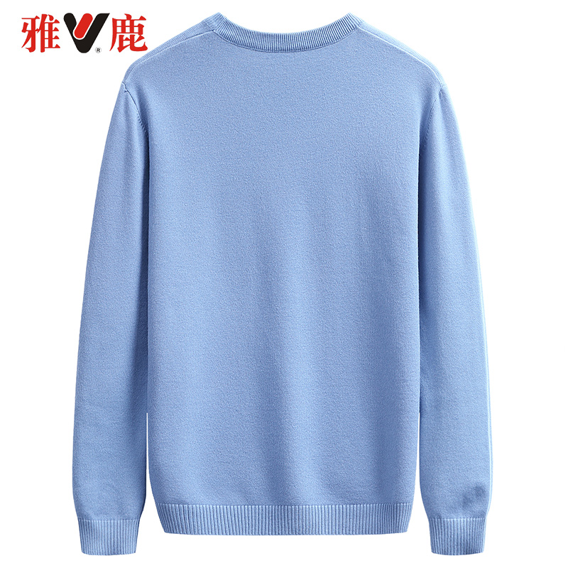 yaloo/雅鹿2019秋新款男士长袖毛衣圆领套头加厚针织衫冬装毛衣潮