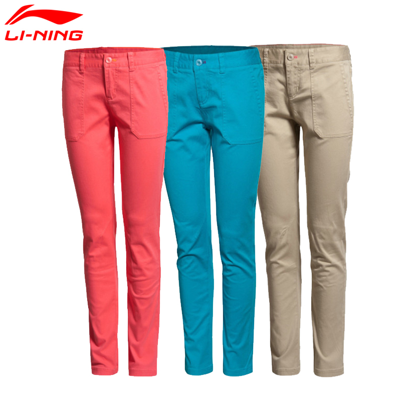 Clear Warehouse Li Ning Women's Pants Sports Pants Spring and Autumn Solid Color Slim and Simple Sports Casual Series Solid Color Casual Pants