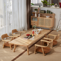 Day-style tea table and chairs Combined solid wood tatami table Zen-table Dwarf Table Country School Desk Living Room and Room Several Table