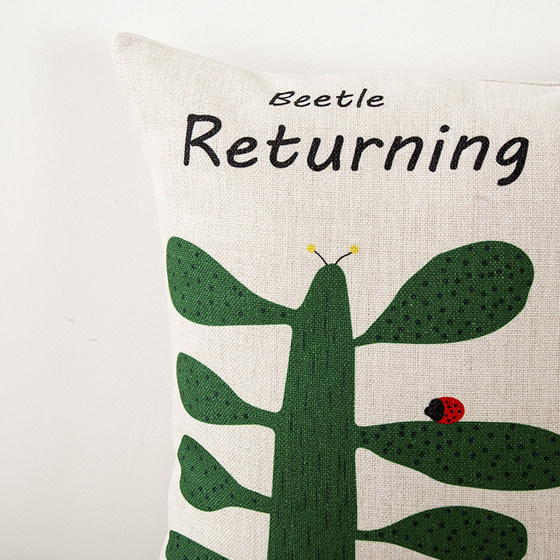 Nordic cute bird creative pillow cotton and linen sofa pillow cute cartoon cushion car lumbar pillow bedside bay window cushion